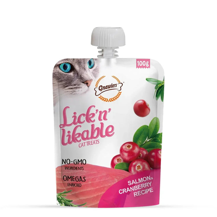 Gnawlers Lick n Lickable Cat Treat Salmon & Cranberry