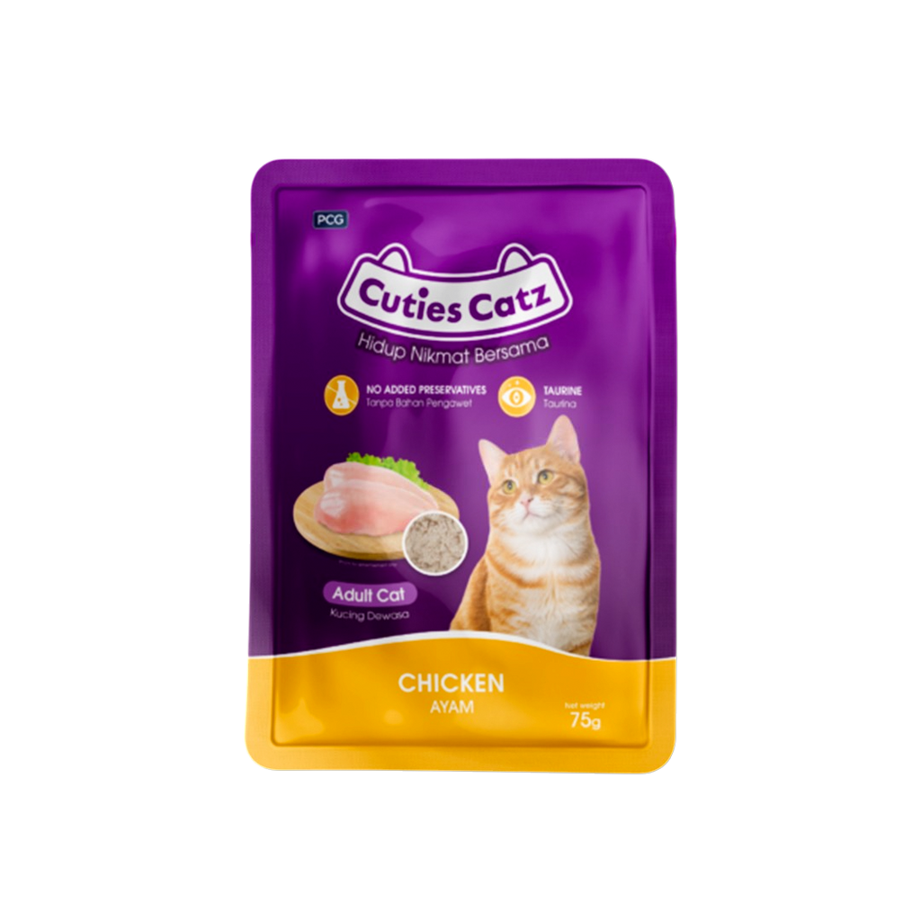 Cuties Catz Wet Cat Food Pouch - Chicken