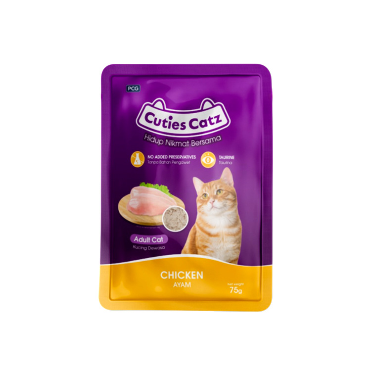 Cuties Catz Wet Cat Food Pouch - Chicken