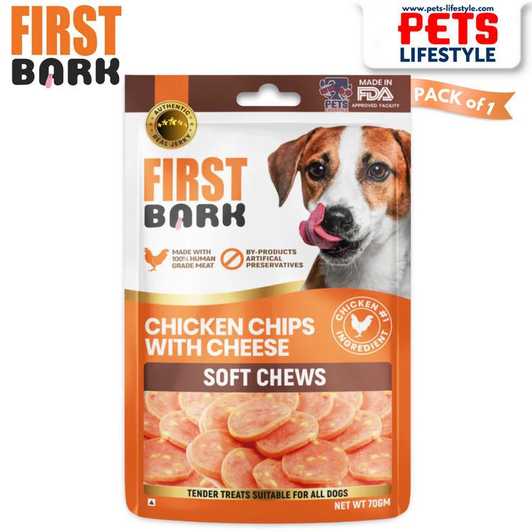 First Bark Chicken Chips with Cheese pack