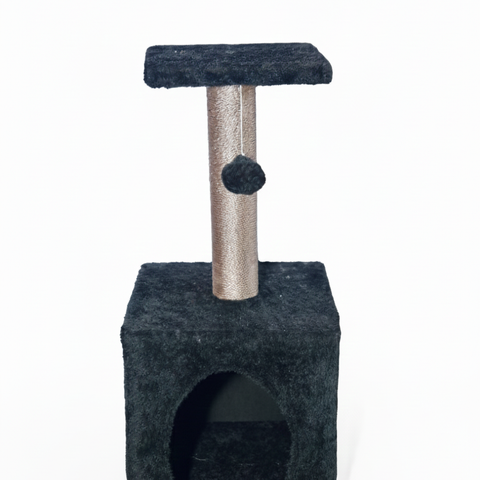 Plush Cat Tree with Scratching Post, Play Ball & Cozy Hideaway Box