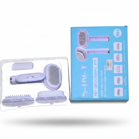 3-in-1 Pet Grooming Kit – Nail Clipper, File & Slicker Brush Set