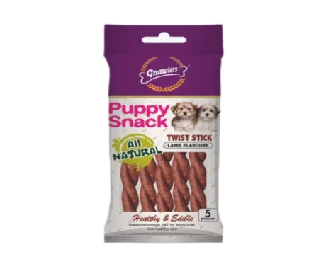 Gnawlers Puppy Snack Twist Stick Lamb Flavour