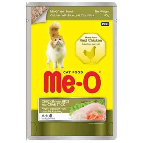 Me-O Wet Cat Food Pouch (Adult) - Chicken with Rice and Crab Stick