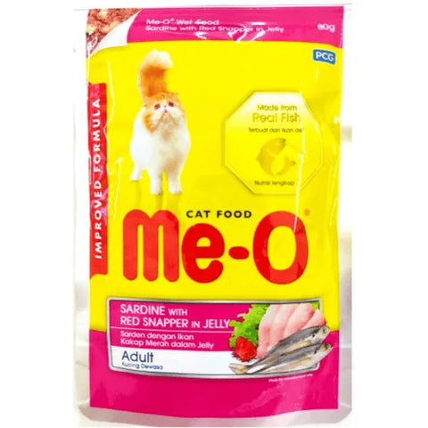 Me-O Wet Cat Food Pouch - Sardine with Red Snapper in Jelly