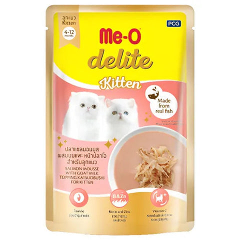 Me-O Delite Wet Cat Food (Kitten) - Salmon Mousse with Goat Milk & Katsuobushi
