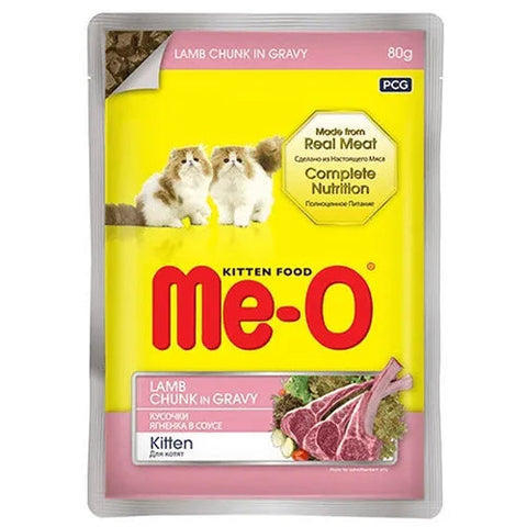 Me-O Wet Cat Food Pouch (Kitten) - Lamb Chunk in Gravy
