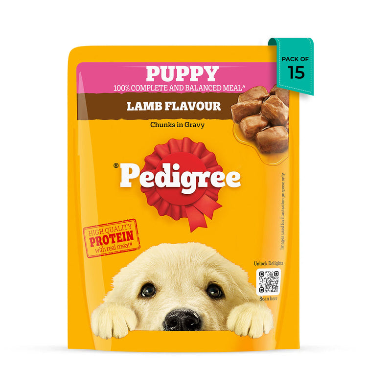 Pedigree Puppy Lamb Flavour Chunks in Gravy Wet Dog Food