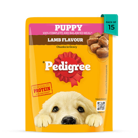 Pedigree Puppy Lamb Flavour Chunks in Gravy Wet Dog Food