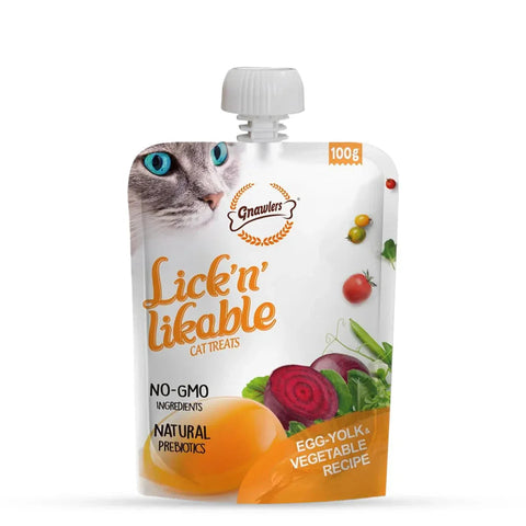 Gnawlers Lick n Lickable Cat Treat Egg Yolk & Vegetable