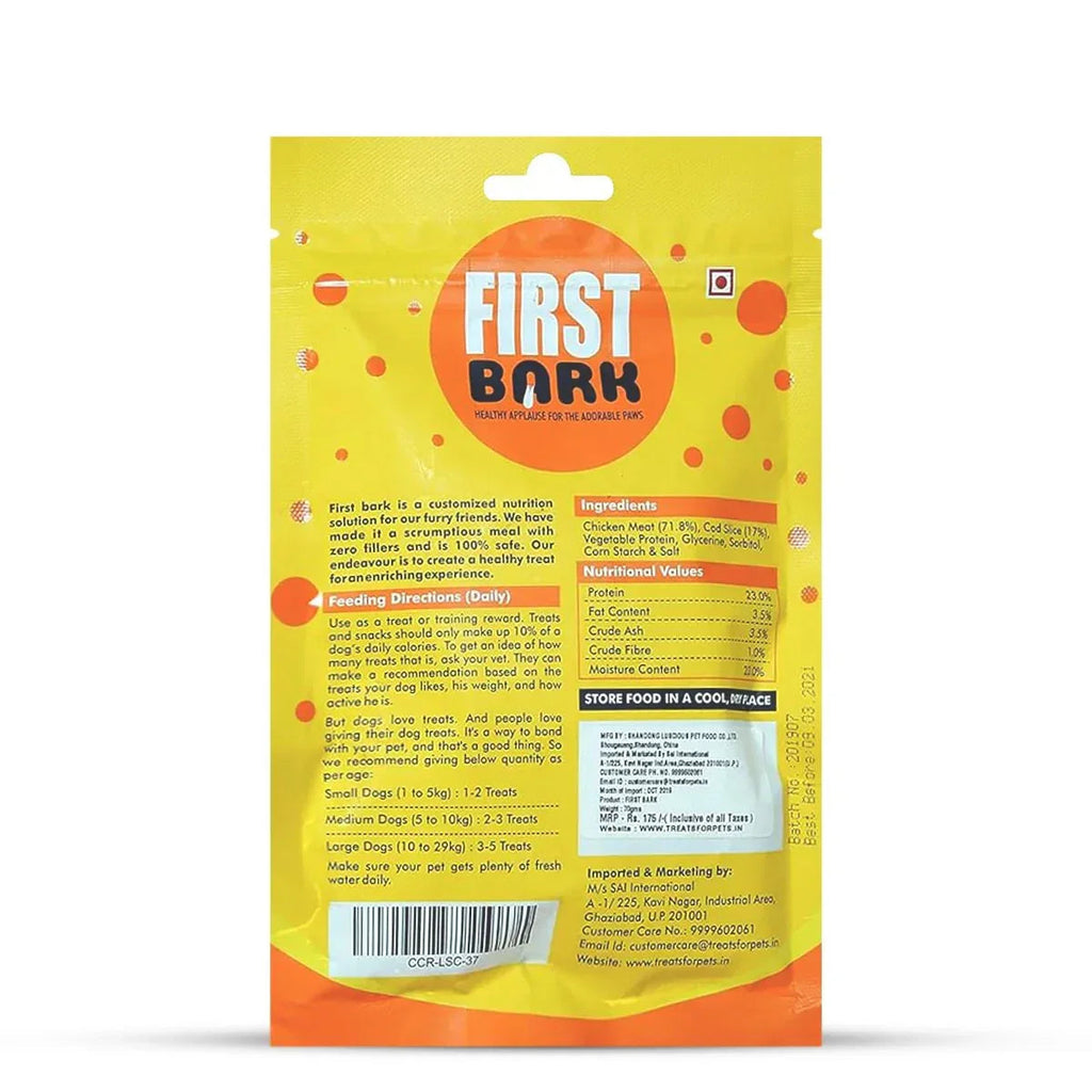 First Bark Chicken & Cod Roll pack