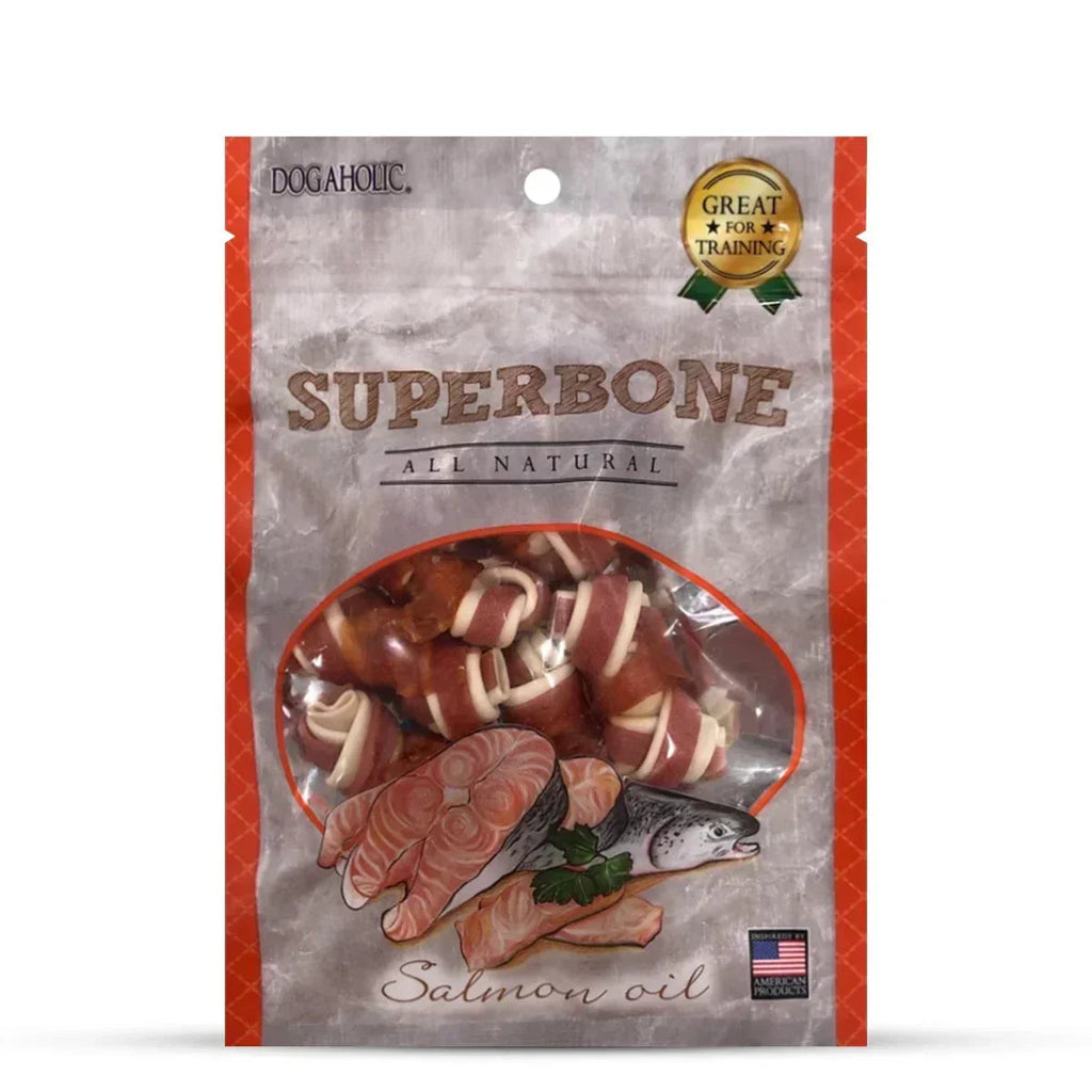 Dogaholic Superbone Chicken Knotted Dog Treat with Salmon Oil Flavour