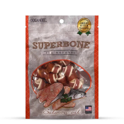 Dogaholic Superbone Chicken Knotted Dog Treat with Salmon Oil Flavour