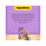 PURINA FRISKIES Surfin' Favourites Cat Food, Mackerel Tuna Salmon & Sardine Flavours, 1kg, Packet, Adult, Kibble
