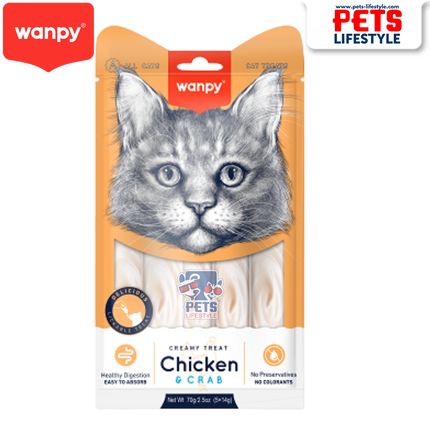Wanpy Creamy Treat (25 Tubes) - Chicken & Crab (70g)
