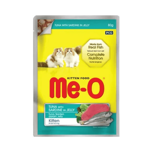 Me-O Tin Wet Cat Food (Adult) - Tuna with Chunky Sardine in Jelly