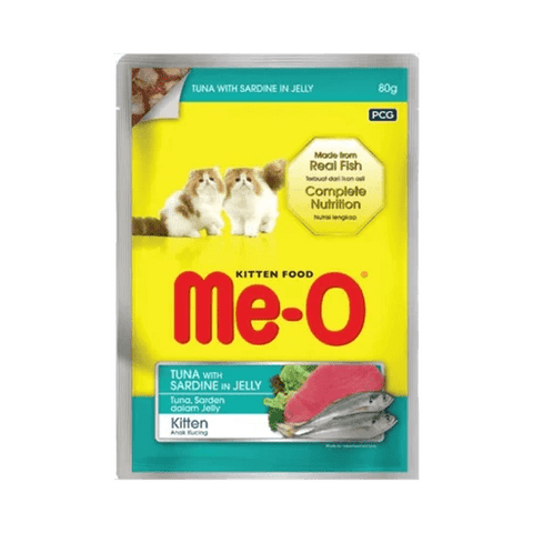 Me-O Tin Wet Cat Food (Adult) - Tuna with Chunky Sardine in Jelly